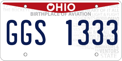OH license plate GGS1333