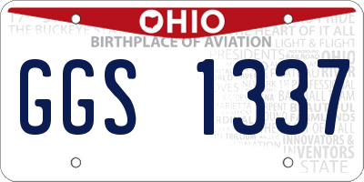 OH license plate GGS1337