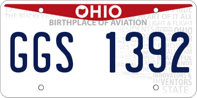 OH license plate GGS1392