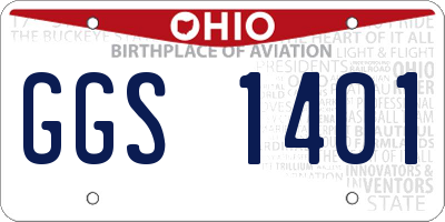 OH license plate GGS1401