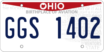 OH license plate GGS1402