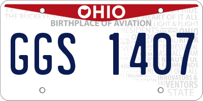 OH license plate GGS1407