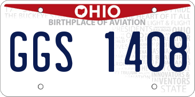 OH license plate GGS1408