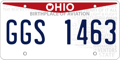 OH license plate GGS1463