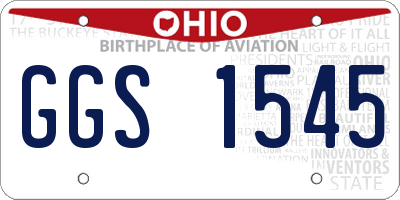 OH license plate GGS1545