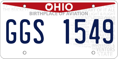 OH license plate GGS1549