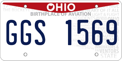 OH license plate GGS1569
