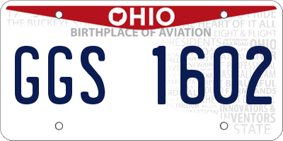 OH license plate GGS1602