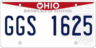 OH license plate GGS1625