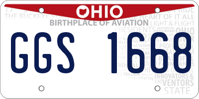 OH license plate GGS1668