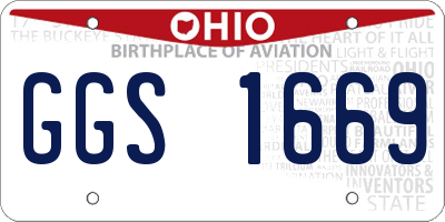 OH license plate GGS1669