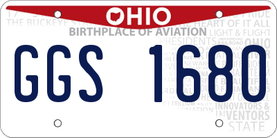OH license plate GGS1680