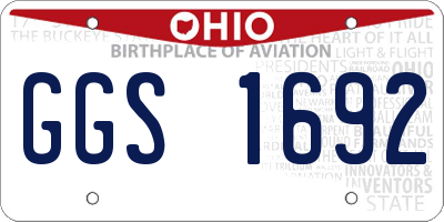 OH license plate GGS1692