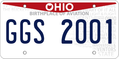 OH license plate GGS2001