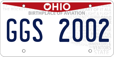 OH license plate GGS2002