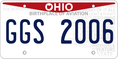 OH license plate GGS2006