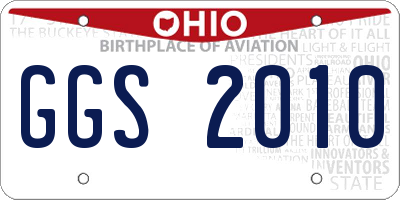 OH license plate GGS2010