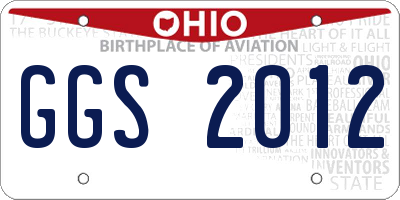 OH license plate GGS2012