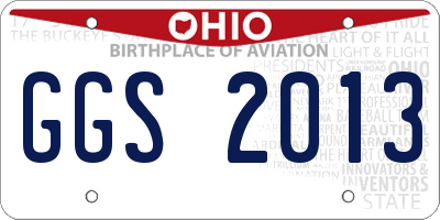 OH license plate GGS2013