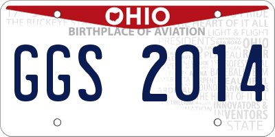 OH license plate GGS2014