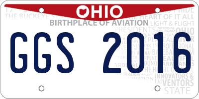 OH license plate GGS2016