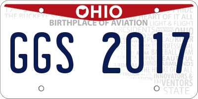 OH license plate GGS2017
