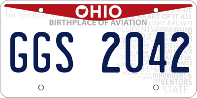 OH license plate GGS2042