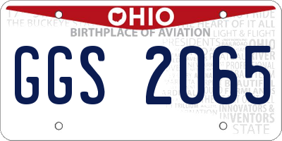OH license plate GGS2065
