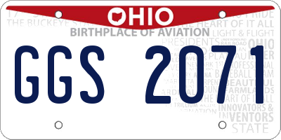 OH license plate GGS2071