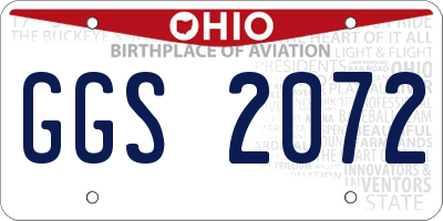 OH license plate GGS2072