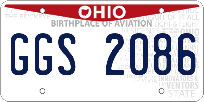 OH license plate GGS2086