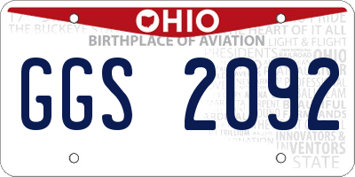 OH license plate GGS2092