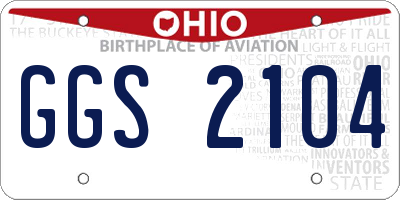 OH license plate GGS2104