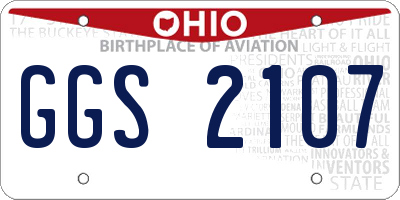 OH license plate GGS2107