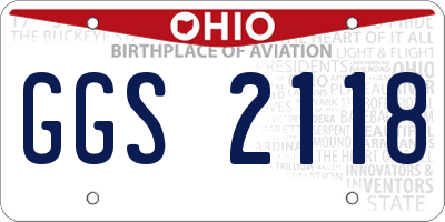 OH license plate GGS2118