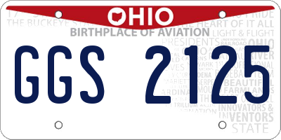 OH license plate GGS2125