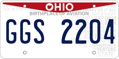 OH license plate GGS2204
