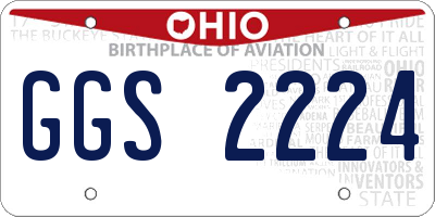 OH license plate GGS2224