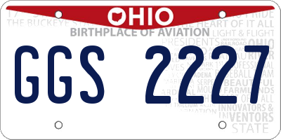 OH license plate GGS2227
