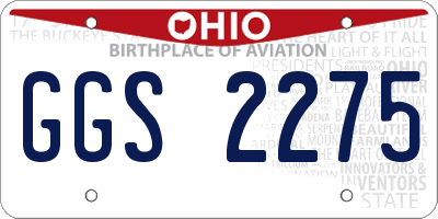 OH license plate GGS2275