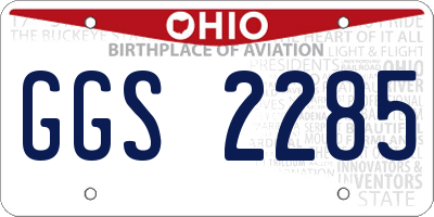 OH license plate GGS2285