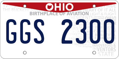 OH license plate GGS2300