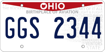 OH license plate GGS2344