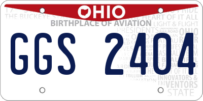OH license plate GGS2404