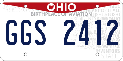 OH license plate GGS2412