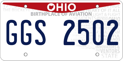 OH license plate GGS2502
