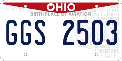 OH license plate GGS2503