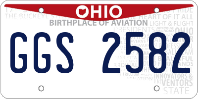 OH license plate GGS2582