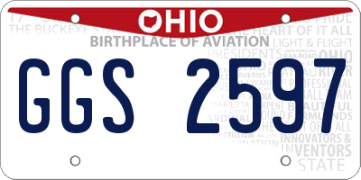 OH license plate GGS2597