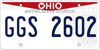 OH license plate GGS2602